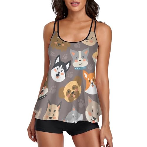 Maillot de bain tankini chien en peluche idéal pour vos journées et soirées de plage