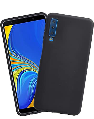 Image of Mobile Back Cover Case for Samsung Galaxy A7(2018) (Silicone Case|CameraProtection|Black SC1510)