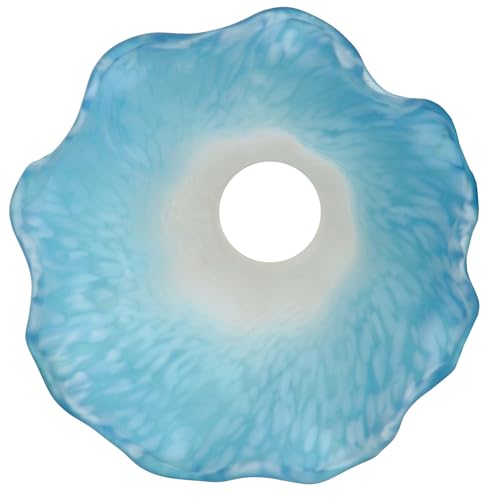 Bieye LS04S Lily Flower Blown Glass Lampshade (White Blue, Opening I.D. 0.87" x O.D. 1") by Bieye - Used condition - Image 3