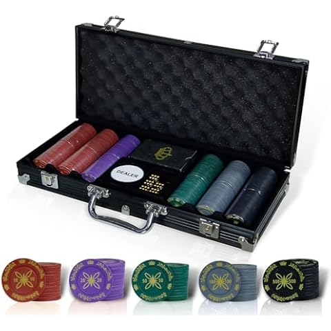 CCLIFE Jeu de Poker 300/500 Jetons Cover