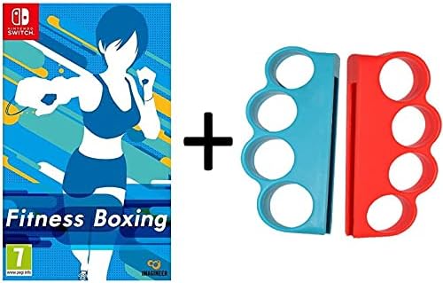 Fitness Boxing Game ( Switch) Fitness Boxing Hand Grips for Switch Joy-Con Gaming Finger Clasp Bundle