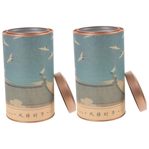 VALICLUD 2piezas Latas De Almacenamiento Herméticas para Té Envases De Hojalata Duraderos con Tapa Sellada Recipientes Versátiles para Cocina Hogar y Tienda Diseño De Caja Regalo con Cierre