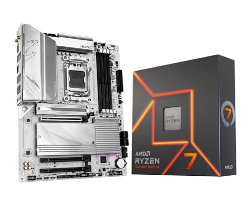 Micro Center AMD Ryzen 7 7700X CPU Processor with GIGABYTE B650 AORUS Elite AX ICE Motherboard (AM5, ATX, DDR5, Triple M.2, USB 3.2 Gen2X2 Type-C, WiFi 6E) by INLAND - Used condition - US$403.91