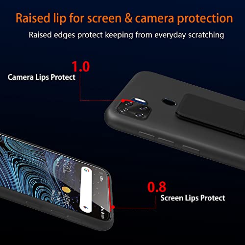 Case For Zte Blade X1 5G Phone Case, Stand Case With Tempered Glass Screen Protector Hide Telescopic Folding Kickstand Shockproof Protective Cover Tpu Silicone Case For Zte Blade X1 5G - Black #TOP1