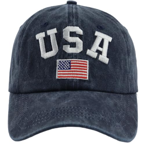 Image of SHANVANKE American Flag Hats for Men Women, Cotton Adjustable Embroidered US Baseball Cap