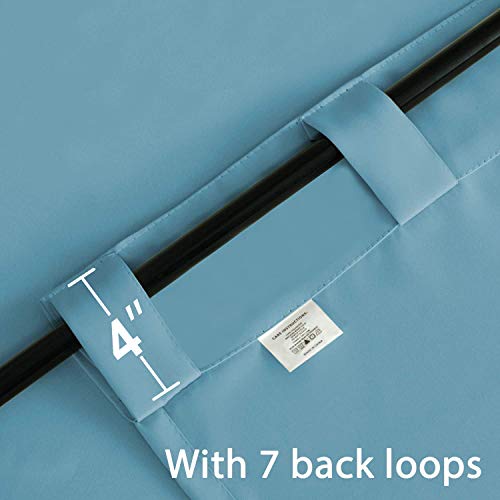 Window Treatment Solid Blackout Curtains For Kids Room Noise Reducing Back Tab Blackout Draperies Turquoise Window Panels For Nursery & Infant Care,2 Panel - Aqua - 52" W X 84" L #TOP5