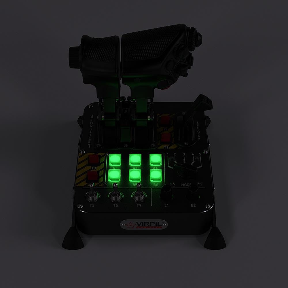 VIRPIL Controls MongoosT-50CM3 Throttle Doppelmotor-Schubregler Flugsimulator-Steuerungssystem PC-Gaming