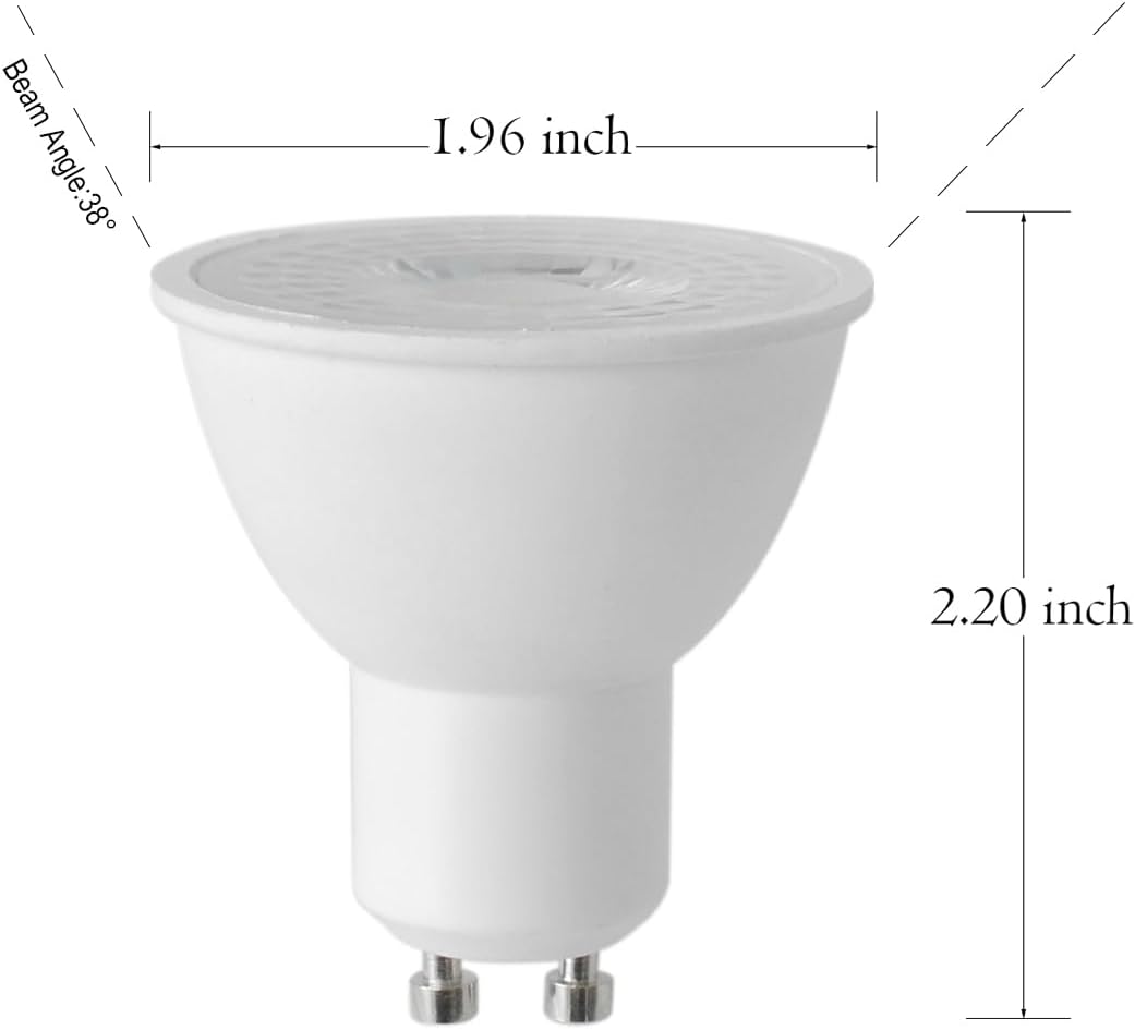 Dimmable GU10 Led Bulbs,Replace 50W Halogen, Flood Wide Angle 38 Deg,AC120V GU10 5.5W Led Spotlight for Floodlight Track Recessed Accent Ceiling Lighting,500lm,25 Pack (Warm White 2700K)