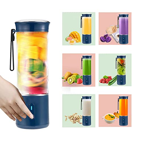 Portable Blender, Personal Blender for Smoothies and Shakes 14Oz Portable Blenders with 6 Blades and Rechargeable USB, Fruit Veggie Juicer Mini Blender Mixer Cup for Travel Sports - Image 6