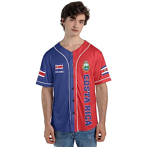 Camiseta personalizada de béisbol Costa Rica, camiseta de béisbol costarricense para hombres y mujeres, camiseta con bandera de Costa Rica miniatura 6
