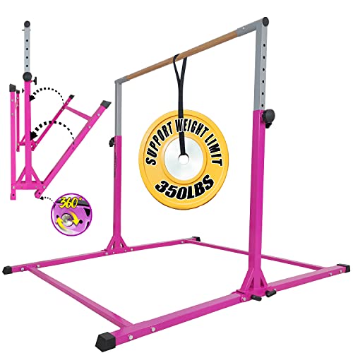 Seliyoo Foldable Gymnastics Kip Bar,Horizontal Bar With Mat/Without Mat,Height Adjustable From 35.4"' To 59",Extended 5 Ft Base Length,Foldable In Seconds With Weight Capacity 350 Lbs… #TOP2