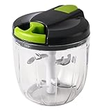 DDUP Multi-Function Manual Food Chopper,Manual Food Processor Vegetable Chopper, Portable Hand Pull String Garlic Mincer Onion Cutter for Veggies, Ginger, Fruits, Nuts,etc.Wonderful for Kitchen 900ML