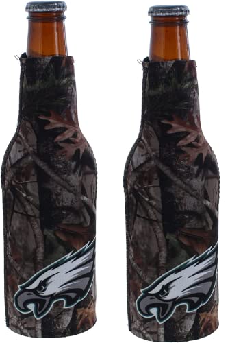 Football Can & Bottle Holder Insulator Beverage Huggie Cooler (Philadelphia Vista Bottle 2-Pack (Eagles))