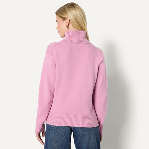 Image of Amazon Essentials Women's Relaxed-Fit Cotton Blend Turtleneck Pullover Sweater with Dropped Shoulders, Rib Trim