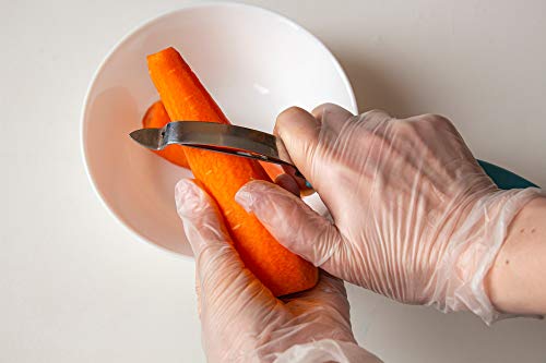 GripProtect Vinyl Exam Gloves | Powder-Free Disposable Gloves | Medical, Food (Medium 100)