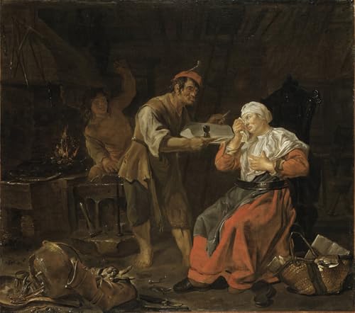 Cuadro pintura al óleo clásicas Gabriel Metsu, lienzo decoraciones del hogar 60x90cm