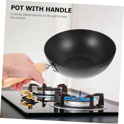 Wok de hierro fundido con tapa antiadherente mini miniatura 5