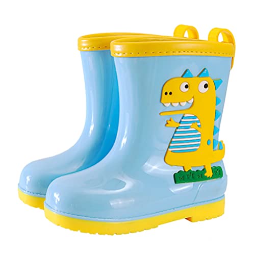 1 Pair Children Rain Boots Waterproof Cartoon Dinosaur Rainshoes PVC Non Slip Rain Footwears Outdoor Boot for Kids Toddlers
