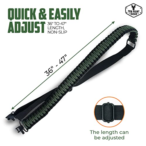 Ten Point Gear Traditional Sling 2 Points 550 Paracord | Adjustable W/Swivels And Clips | Outdoors And Hunting Use | Multiple Color Options | Many Survival Uses #TOP1