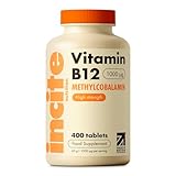 Incite Nutrition Vitamin B12 Tablets 1000 mcg. +1 Year Supply of High Strength Methylcobalamin. Boost Energy and Support Nervous System. Easy to Swallow, Non-GMO, and Suitable for Vegetarians & Vegans