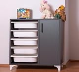 Svel Dresser with Door 5 Bins Organizers and Storage, Drawers, Storage Cabinet Bins, Shelf Wood Bathroom, Office, Garage Pantry, Kitchen Organizer, Shelf Shoe Rack (Black)
