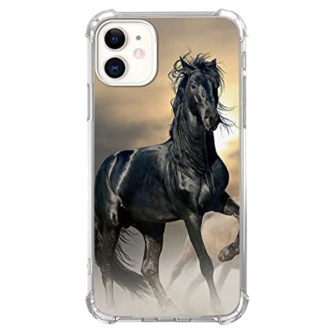 Mofreore Black Horse Case for iPhone 11, Cool Animal Horse Case, Unique Design TPU Bumper Cover Case for iPhone 11 Cover