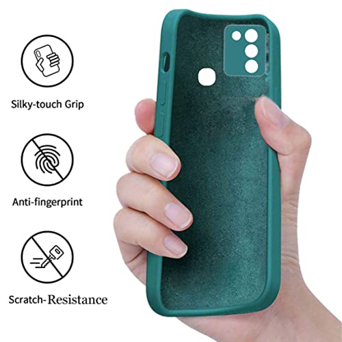 Image of A rtistque Liquid Silicone Back Cover Case for Infinix Smart 5 Matte Shockproof TPU Soft Flexible with Camera Protection - Green