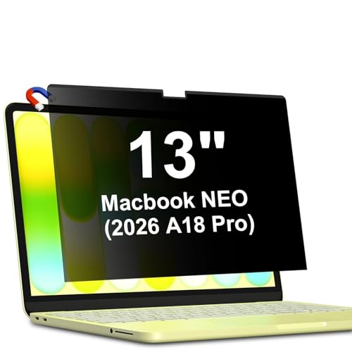 LUSA DESIGN Neo 13Inch Magnetic Privacy Screen Protector for MacBook Neo 13 Inch (A18 Pro 2026) Anti Peeping Anti Blue Light Anti Glare Removable Laptop Privacy Screen Shield