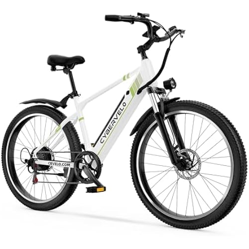 Cybervelo 1000W Peak Electric Bike for Adults,up 80 Miles Removable Battery Ebike, 26" Electric E Bike with 7-Speed,Adult Electric Bicycles for Commute Beach Snow Womens/Man All Terrain