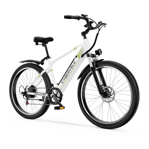 Image of Cybervelo 750W Peak Electric Bike for Adults,up 80 Miles Removable Battery Ebike, 26 inch Electric E Bike with 7-Speed,Adult Electric Bicycles for Commute Beach Snow Womens /Man All Terrain