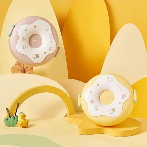 Image of Donut Shaped Kids Lunch Box | 3 Compartment Tiffin | Double Insulated BPA Free Food Container | Leak Resistant Easy Carry for School, Snacks, Fruits, Meals, Picnic & Daily Use, Multicolor