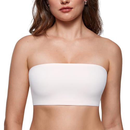 Image of INLYRIC Women's Inbarely Strapless Bandeau Bra Bralette Tube Top Seamless Comfortable Stretchy Non Padded Bras Tops