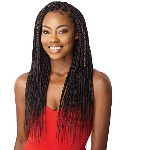 MULTI PACK DEALS! Outre Synthetic Hair Crochet Braids X-Pression Braid Natural Tips Medium Box Braid 14" (3-PACK, 1B)