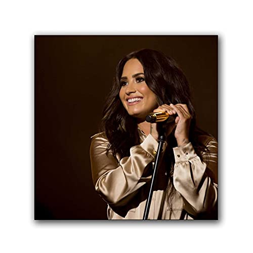 TROVACI Demi Lovato Poster Decorative Painting Canvas Wall Art Modern Classroom Kitchen Living Room Bedroom Posters Boys Women Gift 08x08inch(20x20cm)