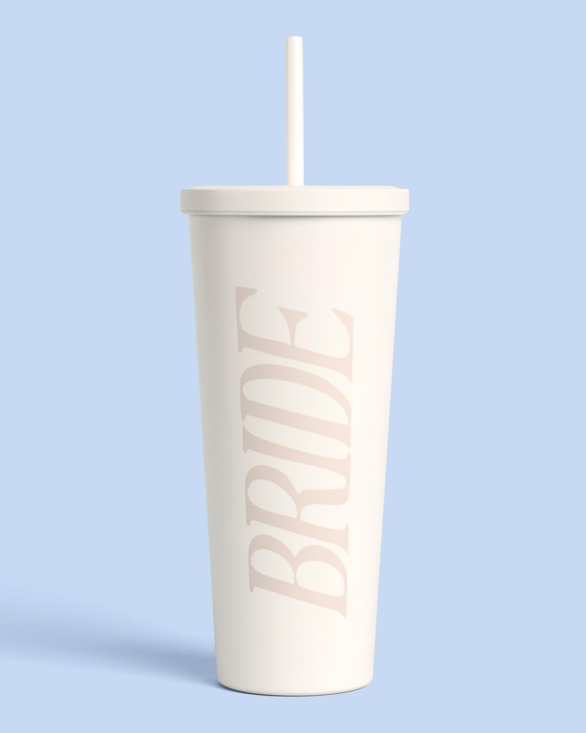 xo, Fetti Bride Tumbler - 24 Oz Stainless Steel Cup | Bachelorette Party, Bridal Shower, Ivory, Bride to Be Gift, Wedding