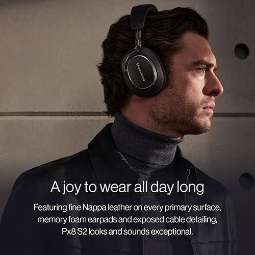 Image of Bowers & Wilkins Px8 S2 Noise Cancelling Wireless Headphones with Bluetooth Audio, & Quick Charge, 30 Hours of High-Resolution Playback and Built-In Microphone - Midnight Blue