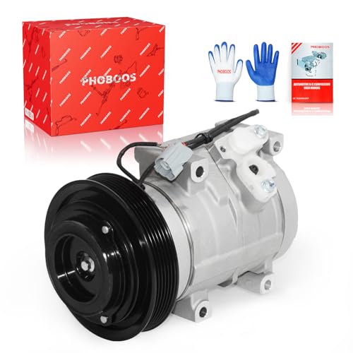 PHOBOOS A-C Compressor with Clutch Compatible with Honda Pilot 2005-2008, Odyssey 2005-2007, Ridgeline 2006-2008 & Acura MDX 2003-2006, V6 3.5L, Fast Cooling, Easy Installation, Ref. CO-10736C