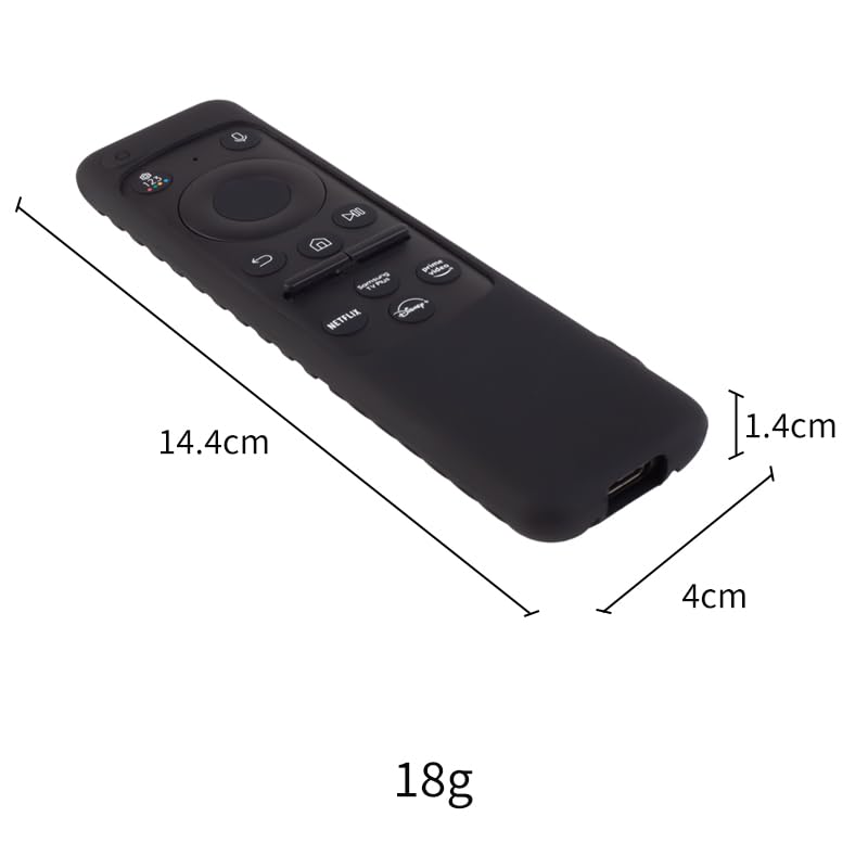 Image of Silicone TV Remote Cover Compatible with Samsung Smart TV Remote 2023 BN59-01432G BN59-01432A (Samsung Smart TV 2023 Model Solar Remote Cover - Style 3, Black)