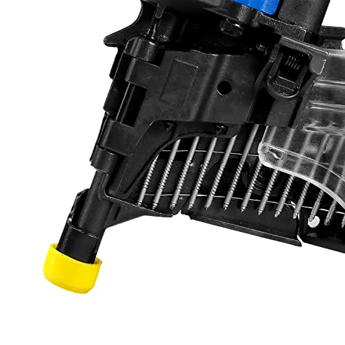 Estwing Ecn65 Pneumatic 15 Degree 2-1/2" Coil Siding Nailer With Adjustable Metal Belt Hook, 1/4" Npt Industrial Swivel Fitting, And Bag #TOP6