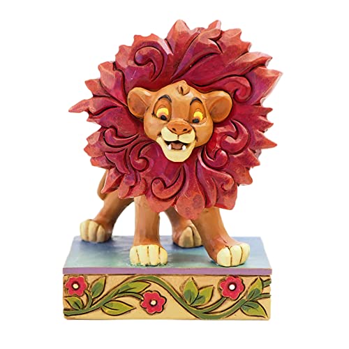Figurine Simba Disney Tradition en résine effet bois sculpté Enesco
