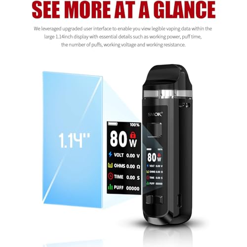SMOK RPM 2 Kit | SMOK RPM 2 Pod System Kit Intégré 2000mAh Batterie 80W Vape DL/MTL Fit RPM 2 Pod Cartouche Vaporisateur de cigarette électronique no nicotine no liquid – Bild 7