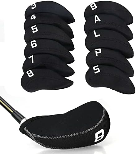 Andy's Orchids Golf Head Covers, Iron Club Protector Set, Interchangeable Applicable Deluxe Gift Left Hand Right Hand Practical Rod Sleeve with Number Tag 11Pcs/Set