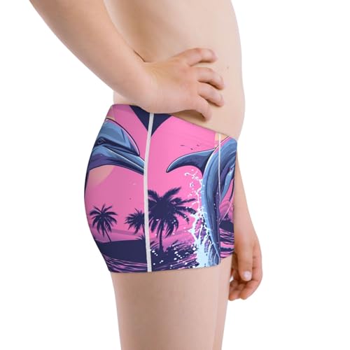 Boys' Cotton Boxer Brief Soft Underwear-Hawaiian Beach Dolphin2