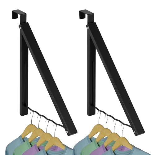 HOLDN’ STORAGE Over The Door Hanger, Single Foldable Rack Organizer, 2 Pack