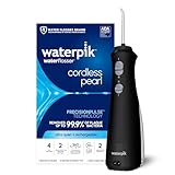 Waterpik Cordless Pearl Rechargeable Portable Water Flosser for Teeth, Gums, Braces Care and Travel with 4 Flossing Tips - ADA Accepted, WF-13 Black, Packaging May Vary