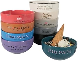Personalized Couple Ceramic Ice Cream Bowl, Custom Engagement Gift, Movie Night Snack Bowl, Modern Ceramic Small Bowls, Gift for Couples