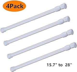 Tension Rods, 4 Pack Adjustable Spring Steel Cupboard Bars Tension Curtain Rod shower