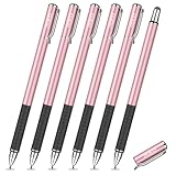 MEKO 6 Pcs Stylus Pen for Touchscreen, 2-in-1 High Sensitivity & Precision for Switch, iPad/iPhone/Samsung/Android Phones & Tablets, Skylight & More, All Universal Touch Screen(Rose Gold)