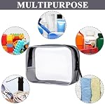 Sac de maquillage clair, Sac de toilette de voyage clair, TSA Liquides approuvés Sacs de voyage Articles de toilette Sac, Cosmétique Poche Quart Taille Organisateur Sac pour femmes Hommes Aéroport Airline (Noir+Noir)