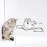 Wandaufkleber Abnehmbare PVC Wandaufkleber Katzen brauchen Essen Wandaufkleber Niedliche Küche Zoohandlung Kinderzimmer Tapete 64X32 cm